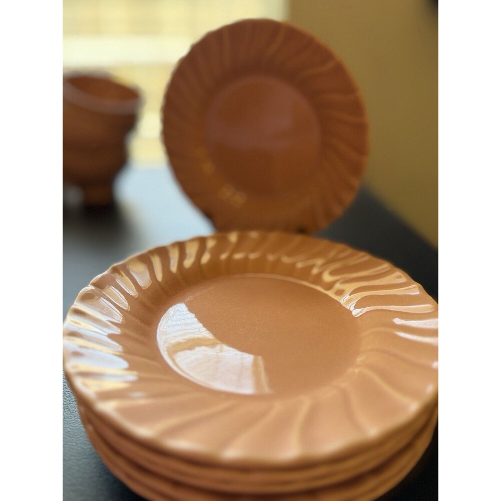 VTG Franciscan Coronado Coral Pink Dessert Plates 6.5" California USA Set of 6